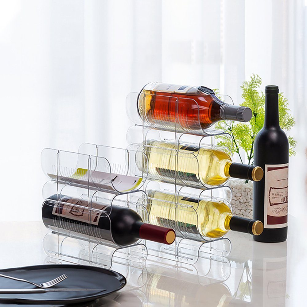 SCOKIT Weinregal Weinständer, Stapelbarer Flaschenhalter, 1 tlg, Ideal für Küchen, Bars, Wohnzimmer, Heimdekoration