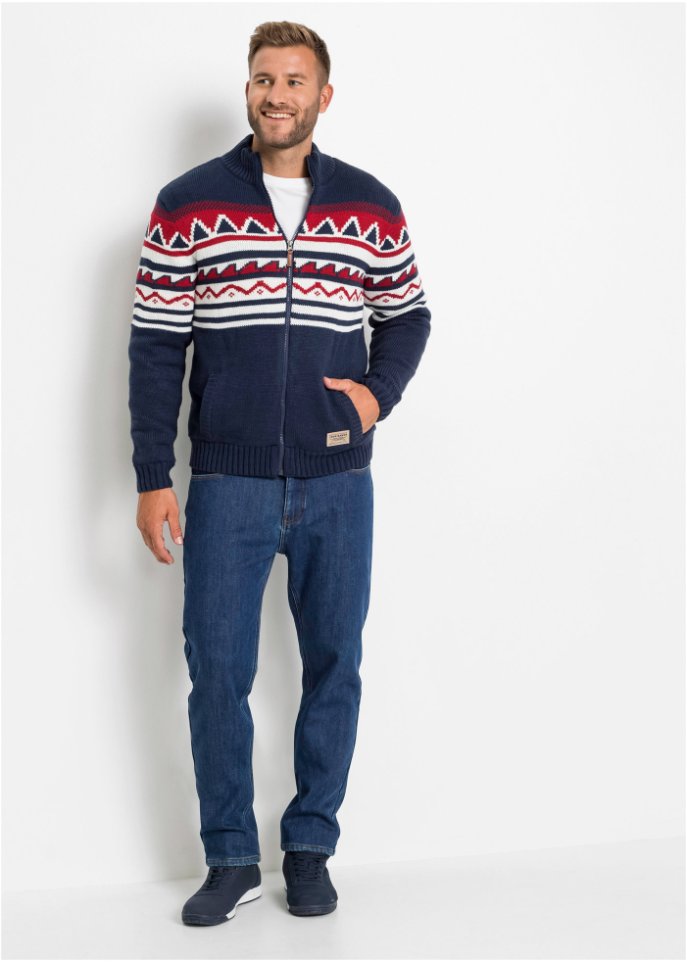 Norweger-Strickjacke mit Fleecefutter