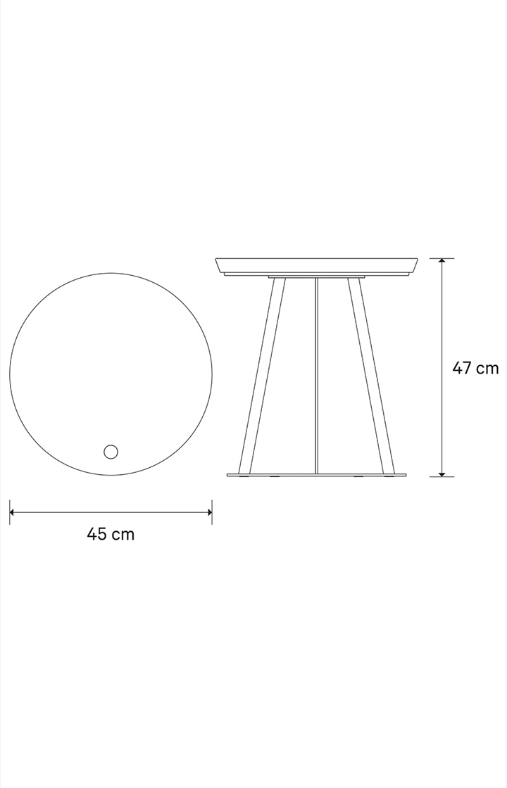Beistelltisch JOOP! ROUND mit lackierter Holzfaserplatte, 45 x 47 cm in Anthrazit