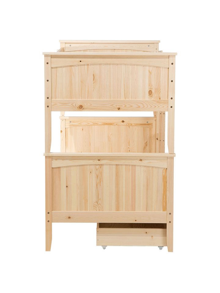 Beliani Hochbett ALBON in Heller Holzfarbton - (W) 97 x (H) 150 x (L) 208 cm günstig kaufen onesize