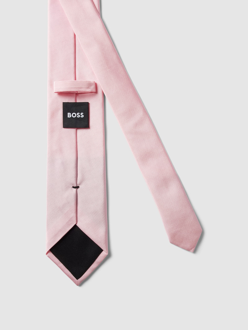 Krawatte mit Label-Patch in rosa