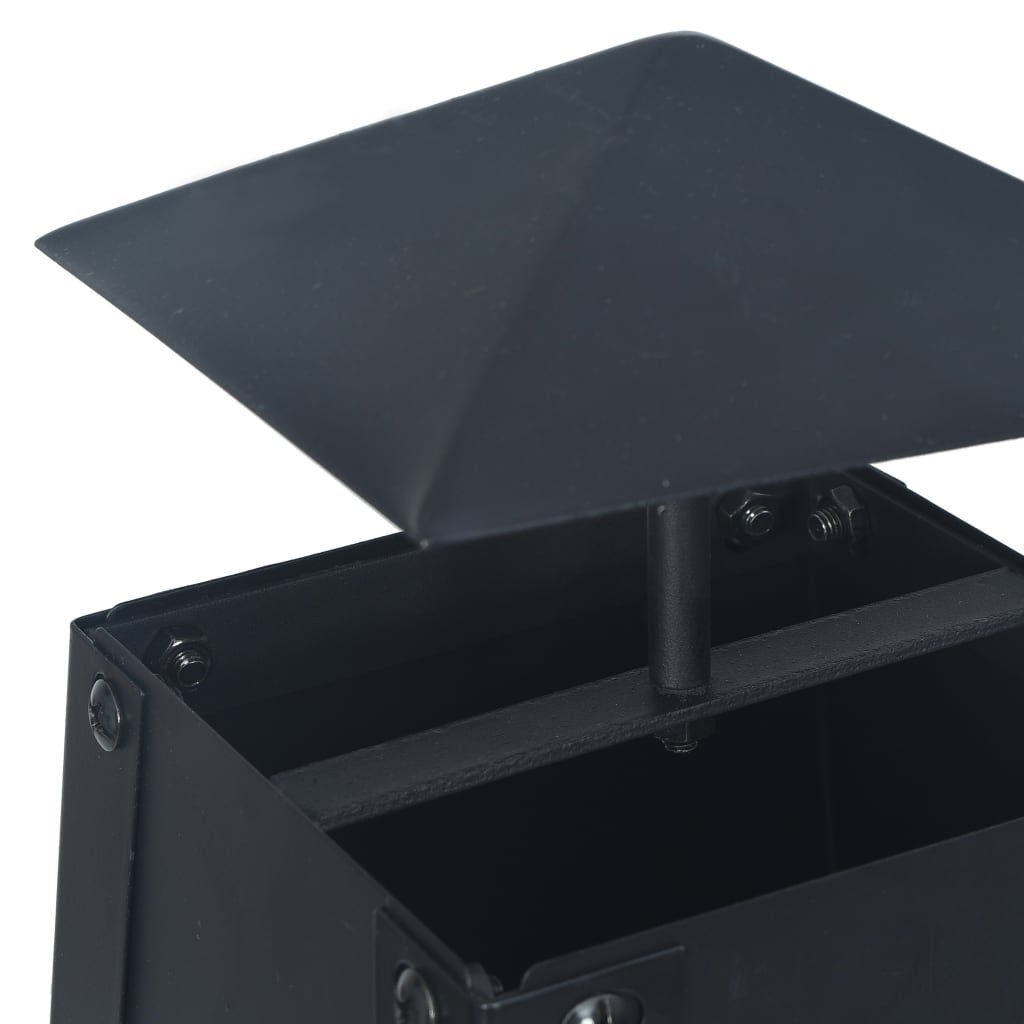 vidaXL Feuerstelle Feuerstelle Schwarz 35×35×99 cm Stahl