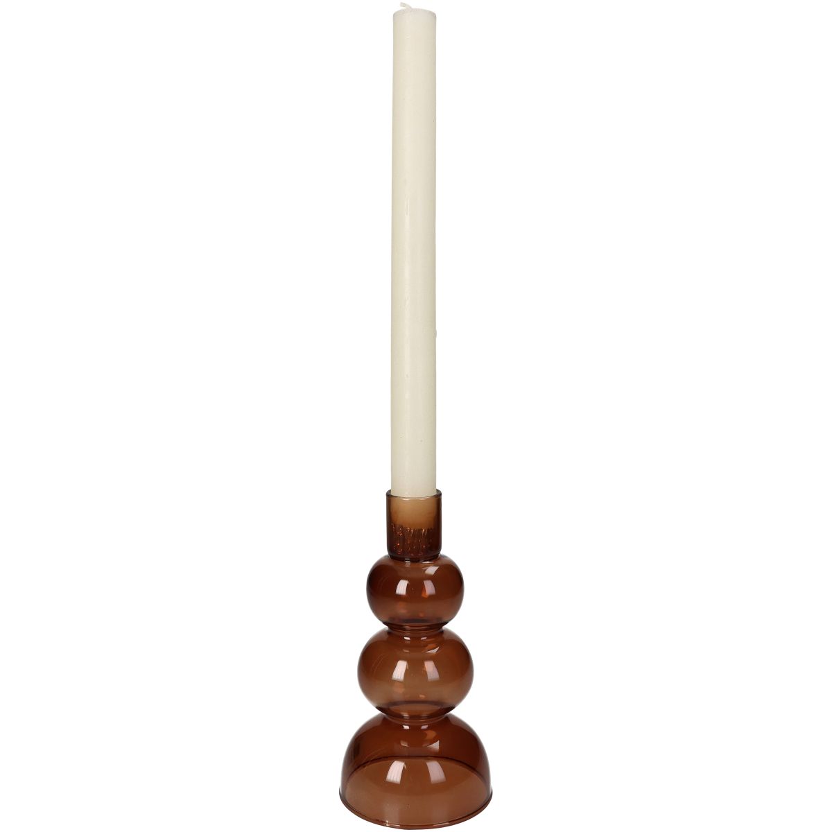 Trendhopper Kerzenständer Bobble Glas Braun 16 cm