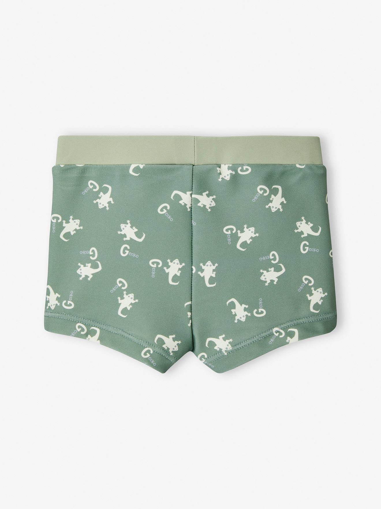 Vertbaudet Jungen Baby Badehose mit Gecko-Print Oeko-Tex - moosgrün
