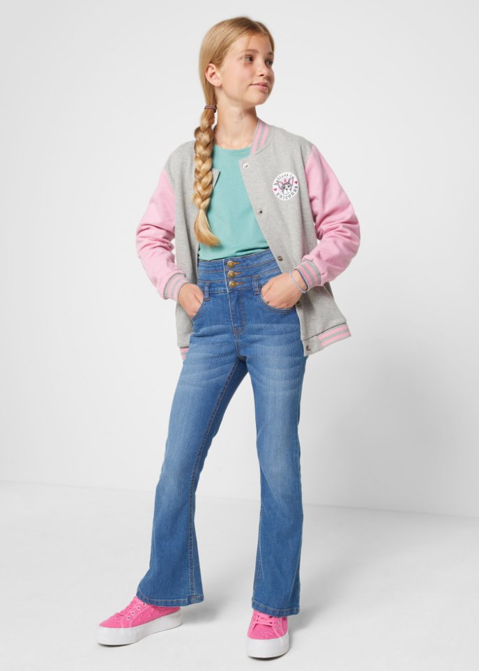 Mädchen High Waist Jeans, flared