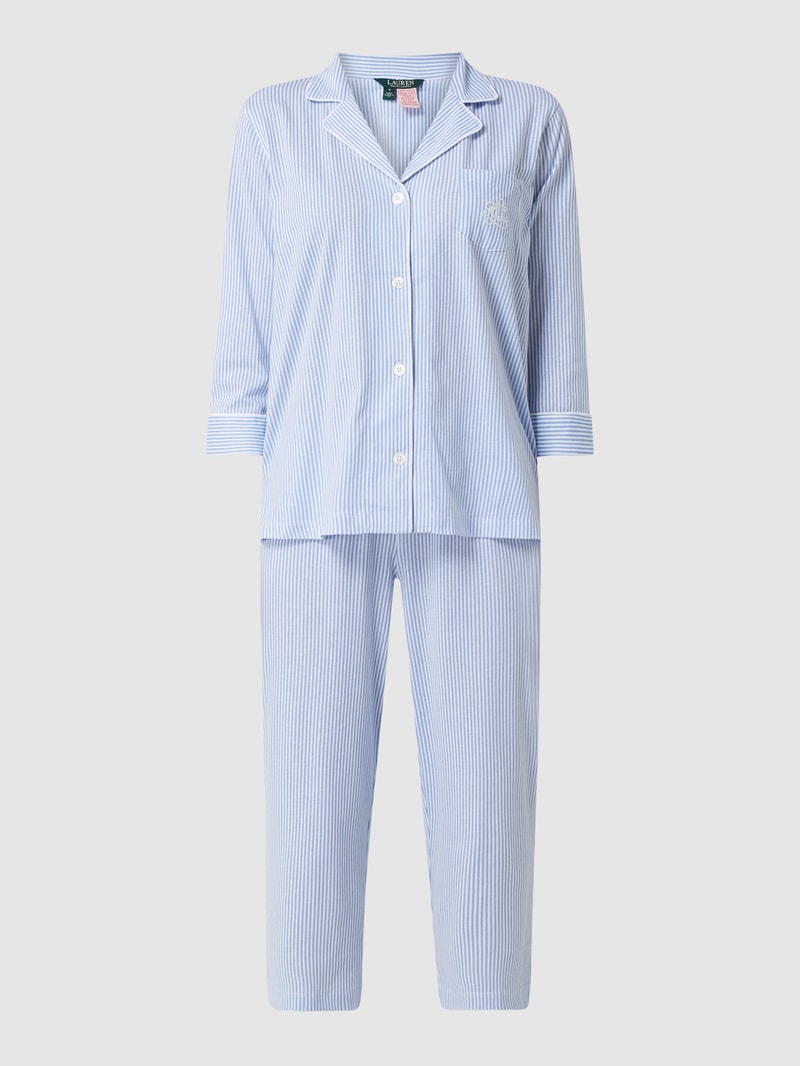 Pyjama mit Streifenmuster in blau