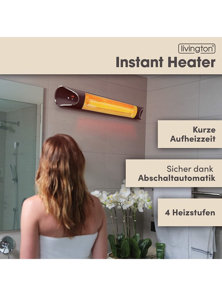 Livington Infrarot Heizstrahler Instant Heater in Schwarz günstig kaufen onesize