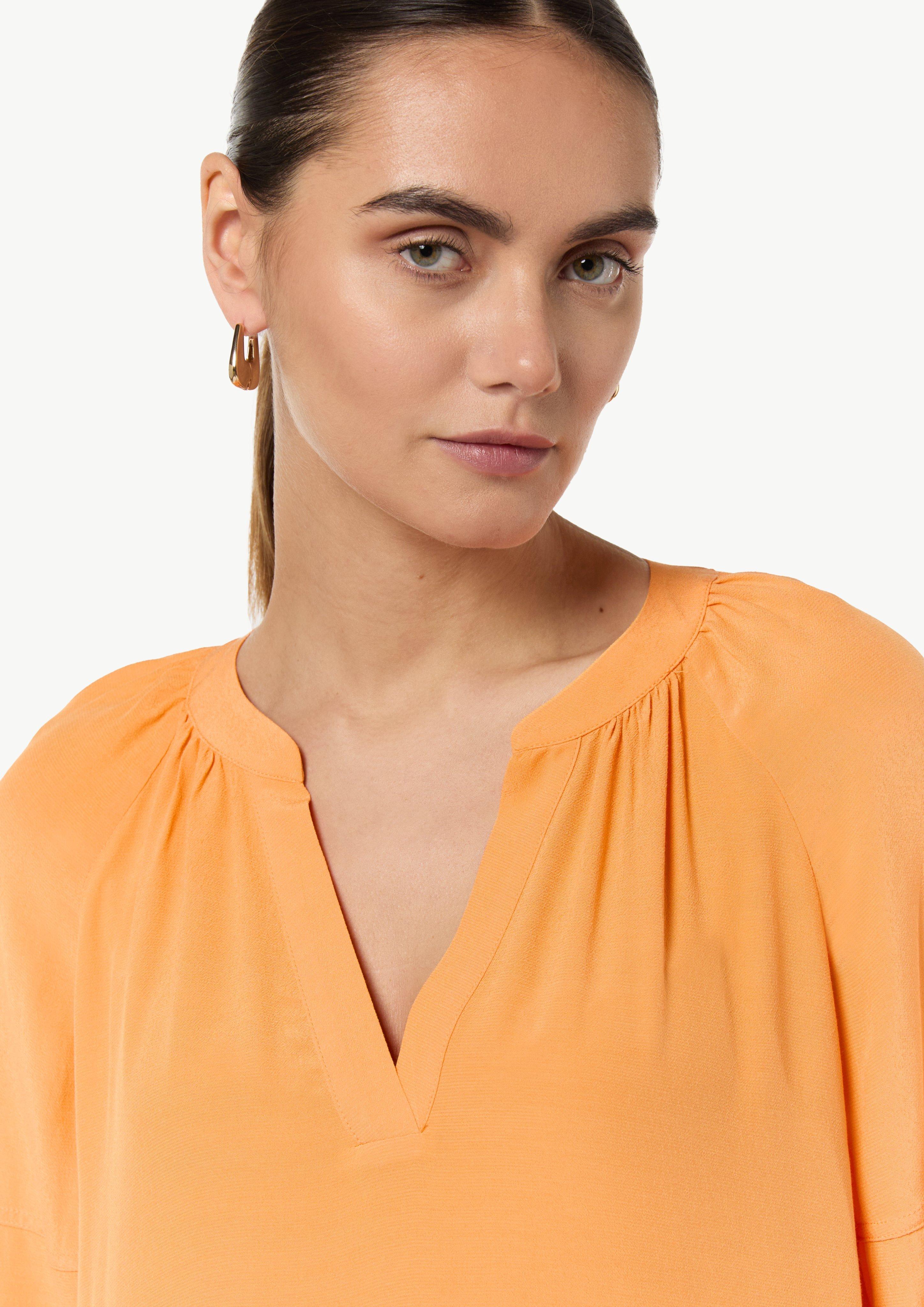Bluse aus Crêpe - orange