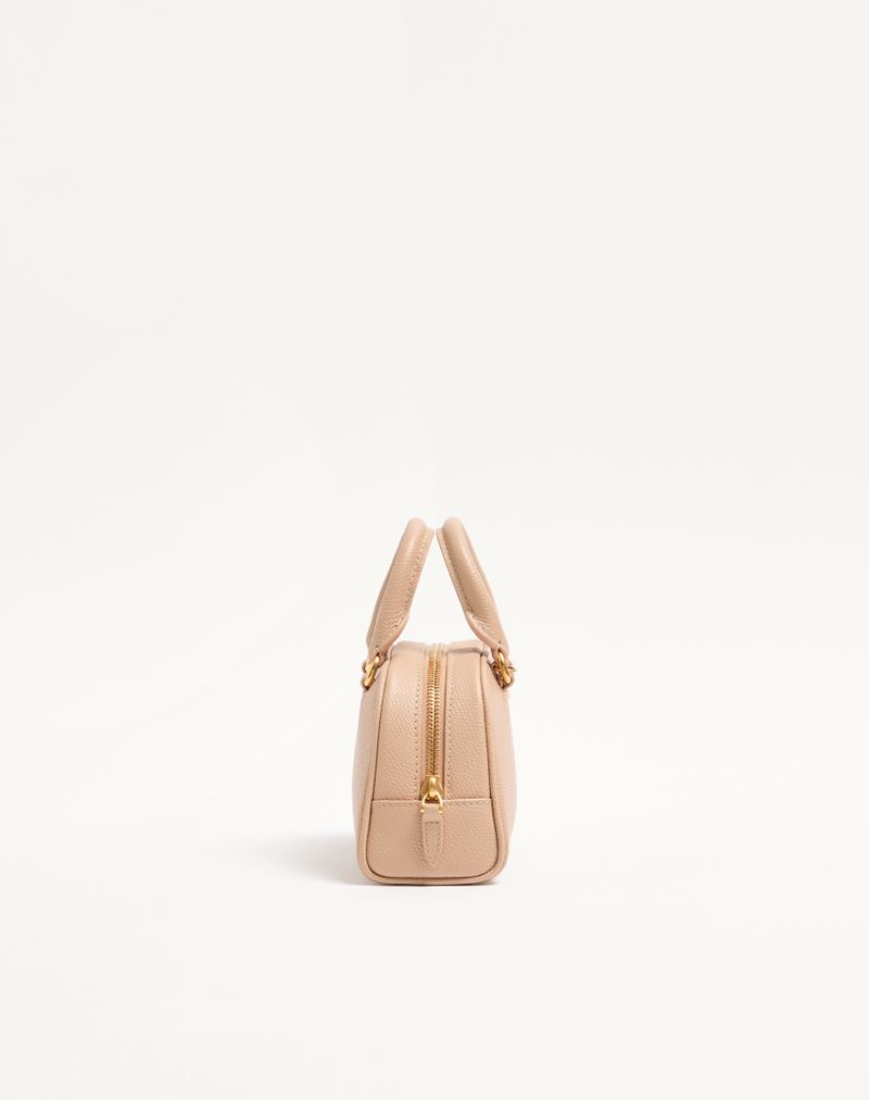 Bolsa tipo mochila Mini VLogo Signature em couro de bezerro granulado