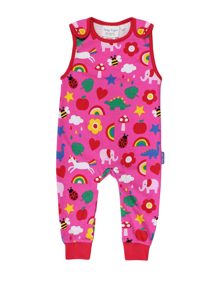 Toby Tiger Strampler mit Spielzeug Print in rosa günstig kaufen