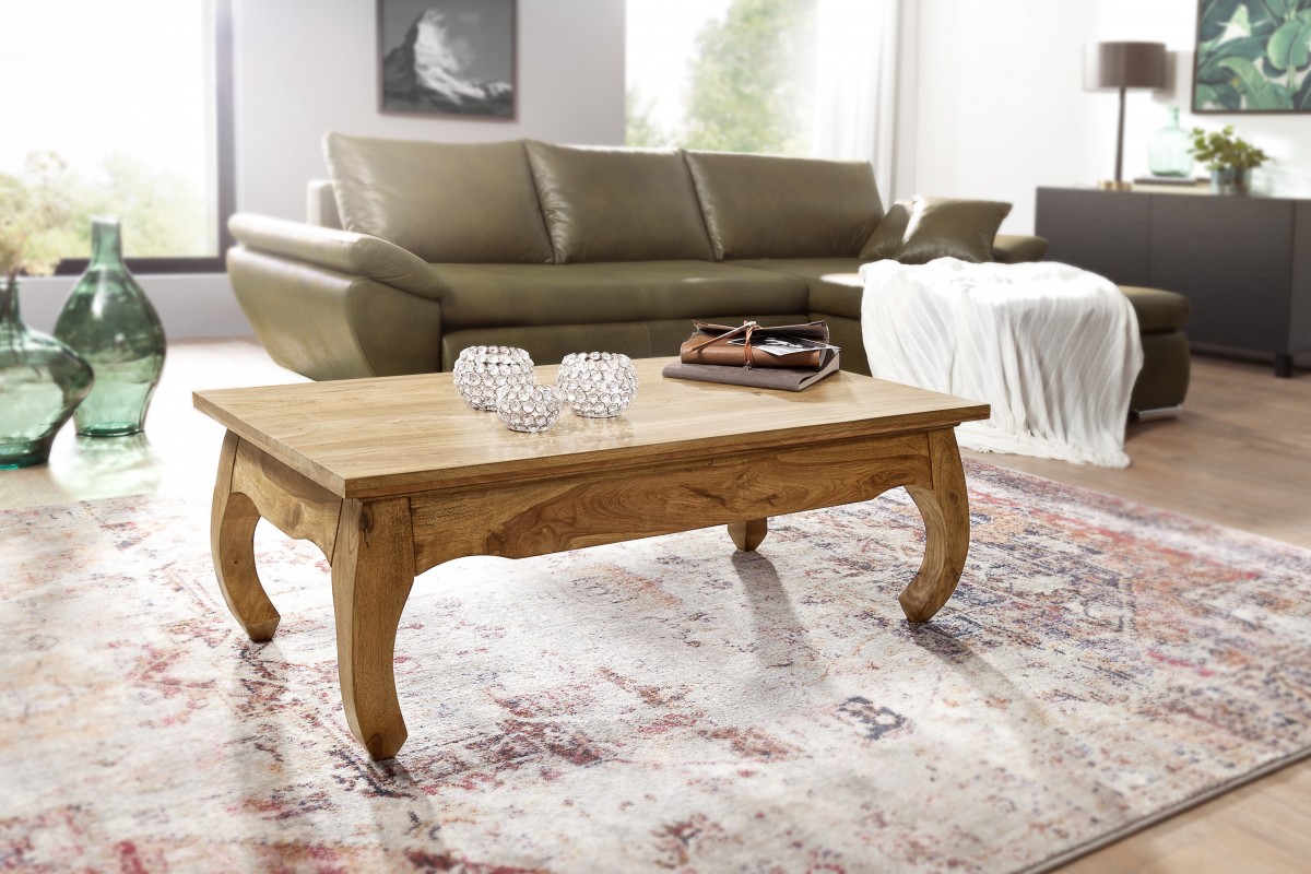 Wohnling Akazie Opium Couchtisch Massiv 110 x 60 cm Massivholz