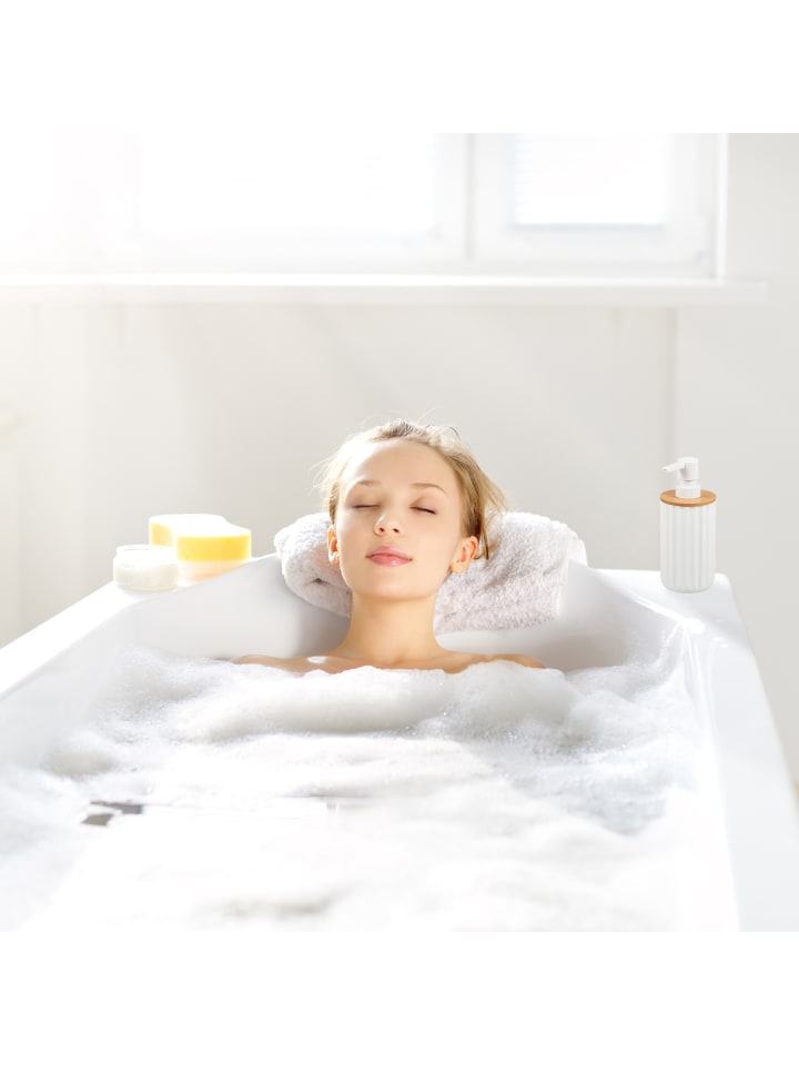 relaxdays Seifenspender in Weiß/Natur - 340 ml günstig kaufen onesize