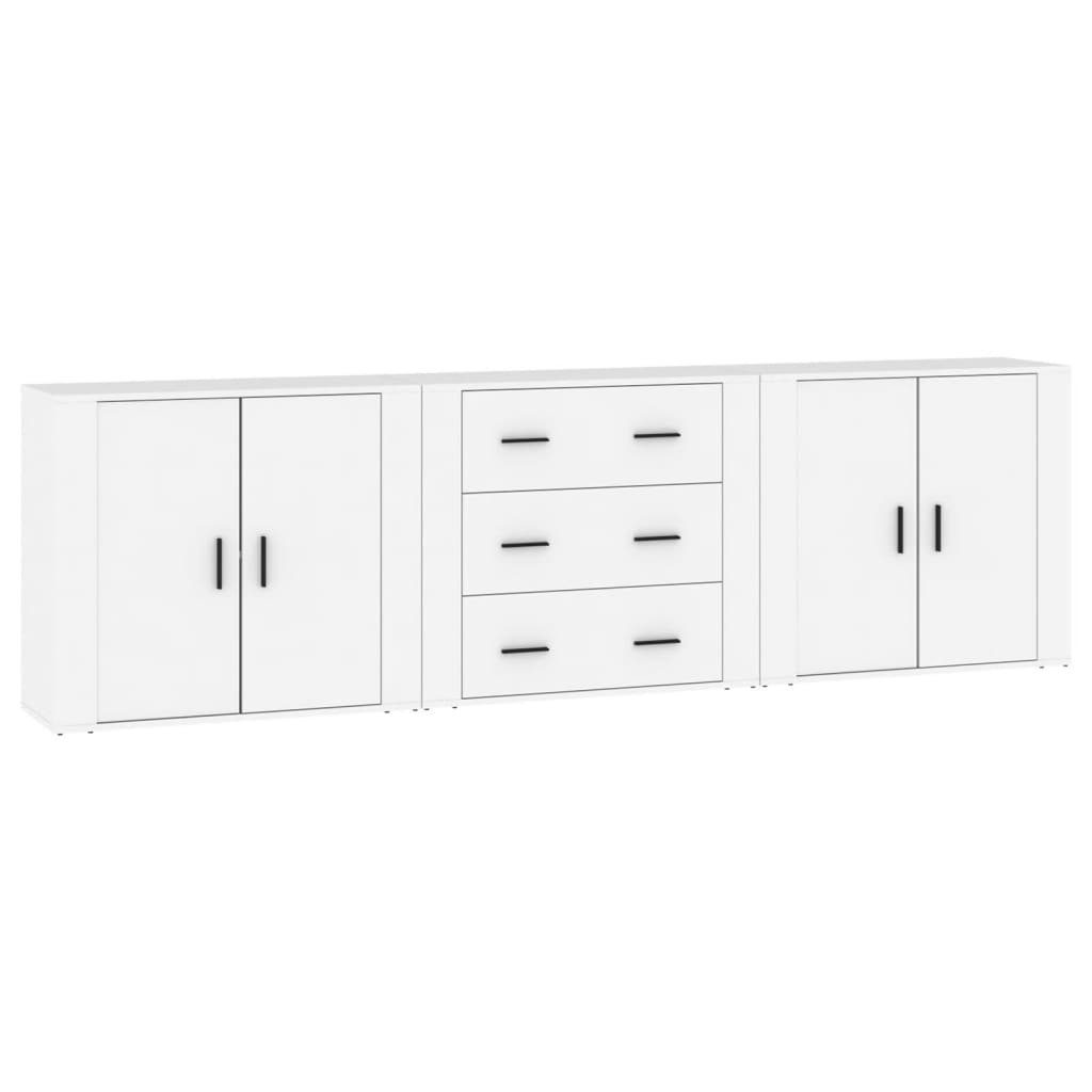 vidaXL Sideboard Sideboards 3 Stk. Weiß Holzwerkstoff (3 St)