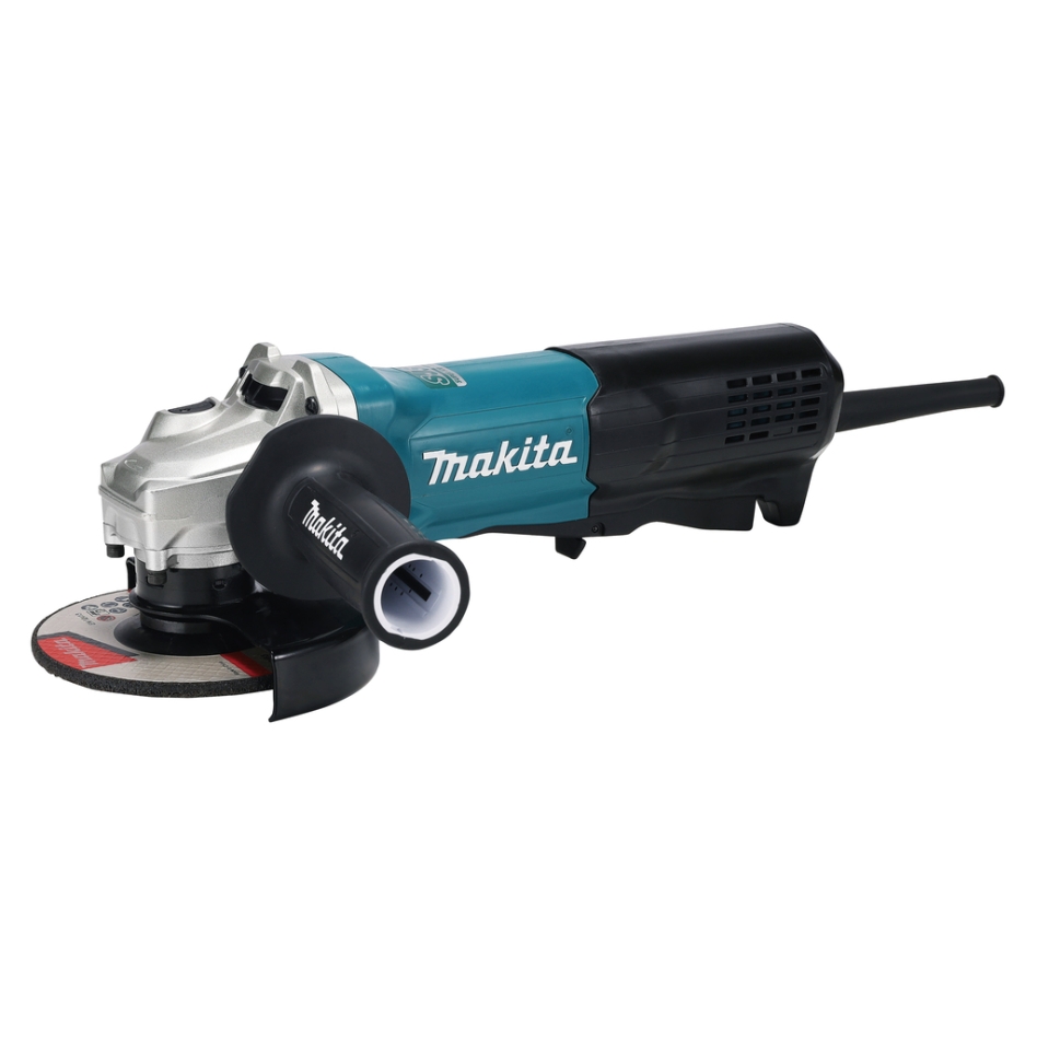Amoladora angular Makita GA5095X01 de 230 V, 125 mm, 1900 vatios, con interruptor de seguridad.