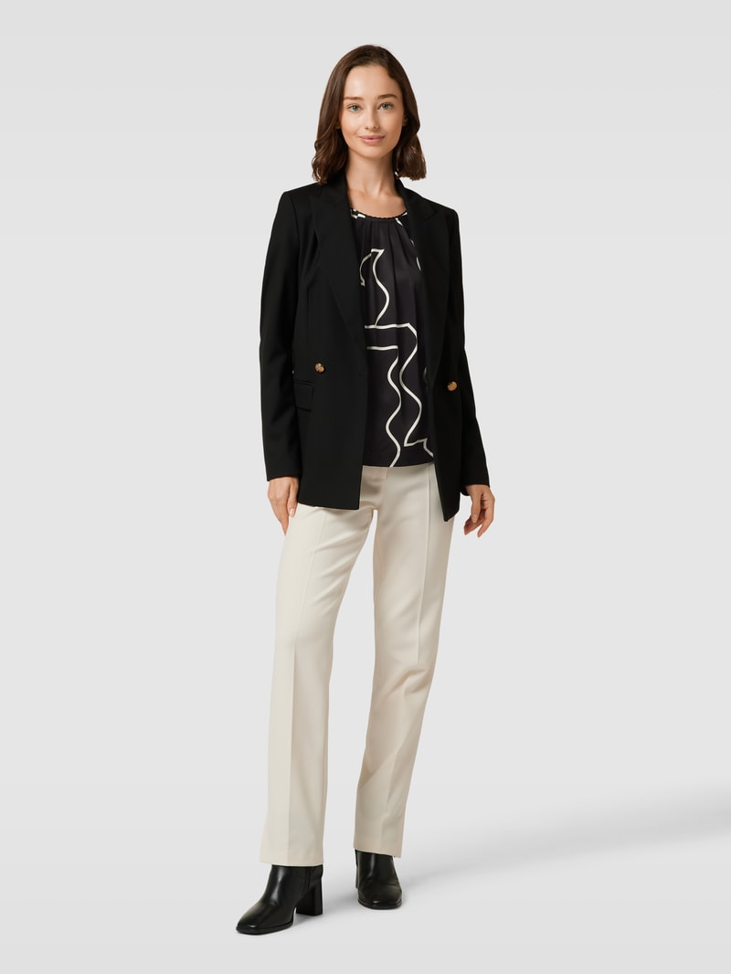 Blusenshirt aus Viskose mit Allover-Muster in schwarz