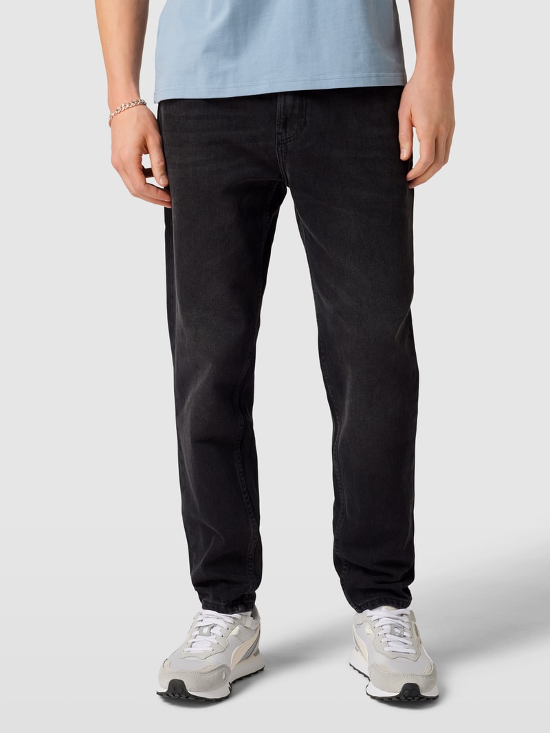 Regular Fit Jeans mit Label-Details in black
