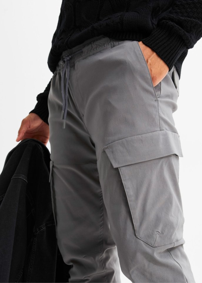 Regular Fit Schlupf-Thermohose mit Cargotaschen, Straight