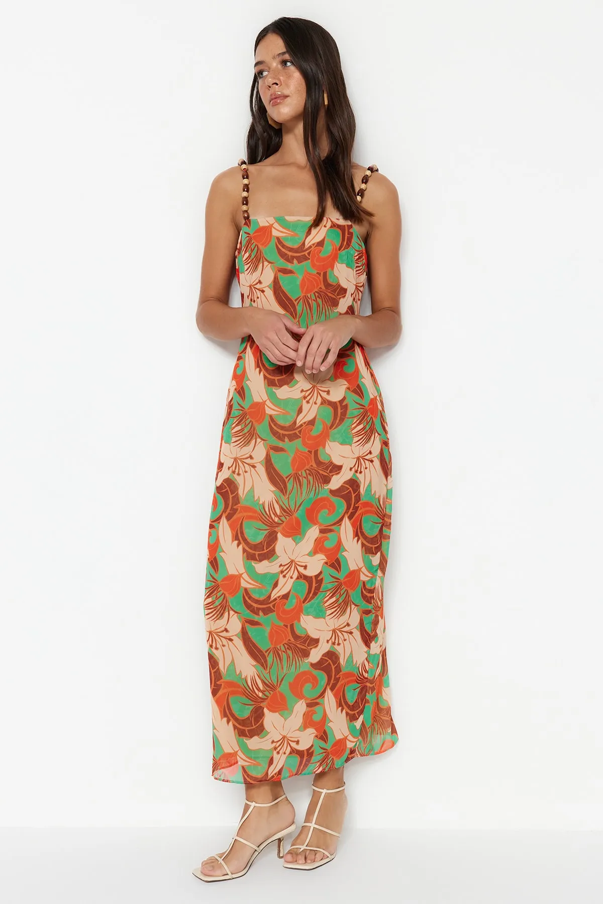 Trendyol Collection  Mehrfarbiges, gewebtes Trägerkleid TWOSS23EL02206