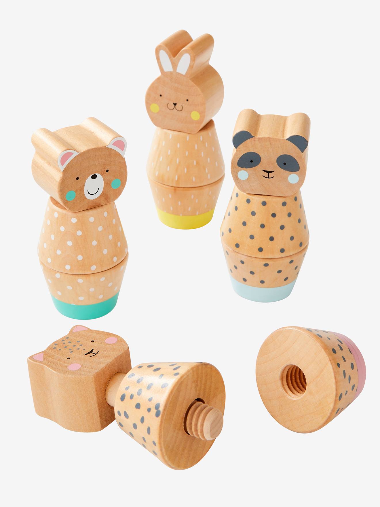 Jeu des animaux à visser en bois FSC® multicolore