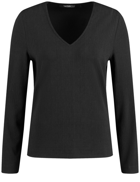 Langarmshirt aus Struktur-Jersey
