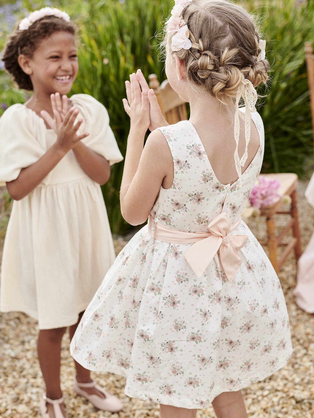 Vertbaudet Mädchen Festkleid - wollweiß