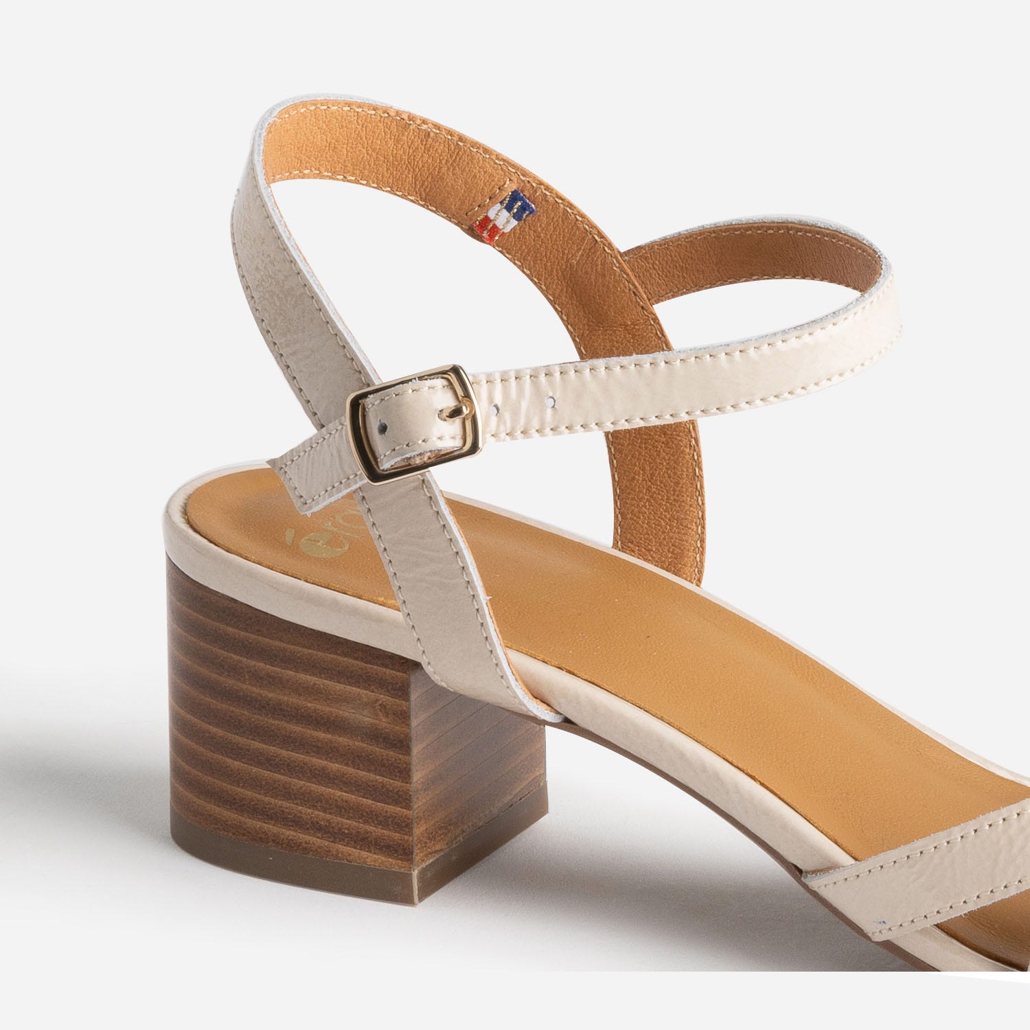 Sandale ERAM FLEX beige clair en cuir verni