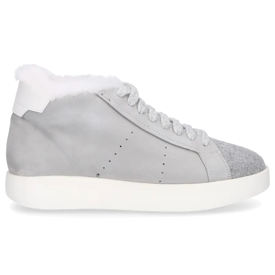 Santoni - Sneaker high 60726 Nubukleder Fellschaft grau - grau