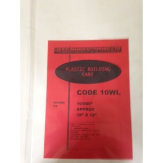 White Plastic Building Card 0,25mm (1) 18 x12 Zoll