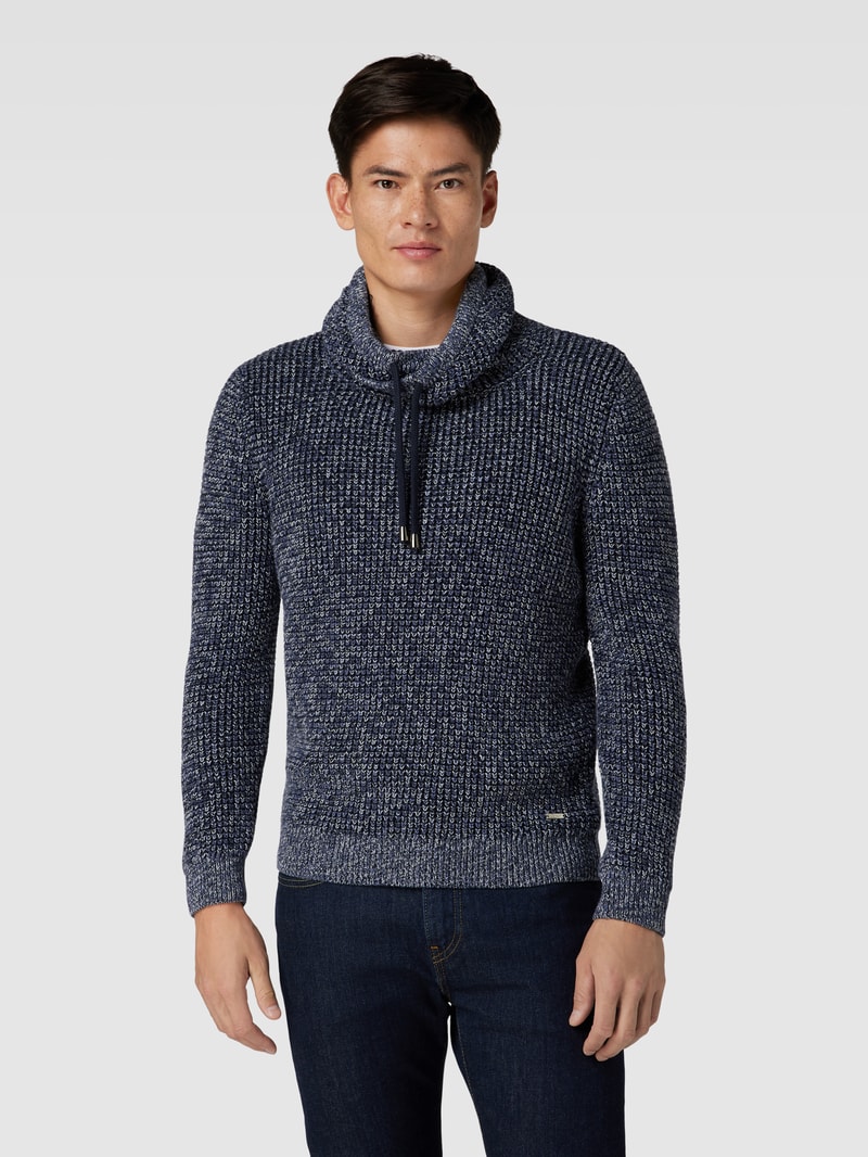 Strickpullover mit Allover-Muster in blau