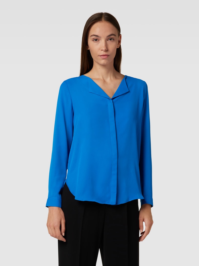 Bluse mit V-Ausschnitt Modell 'LUCY' in royalblau