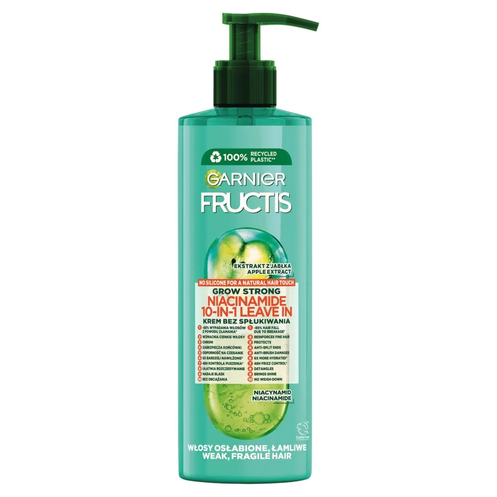 Fructis Κρέμα μαλλιών χωρίς ξέβγαλμα 10 σε 1 για δυναμική ανάπτυξη