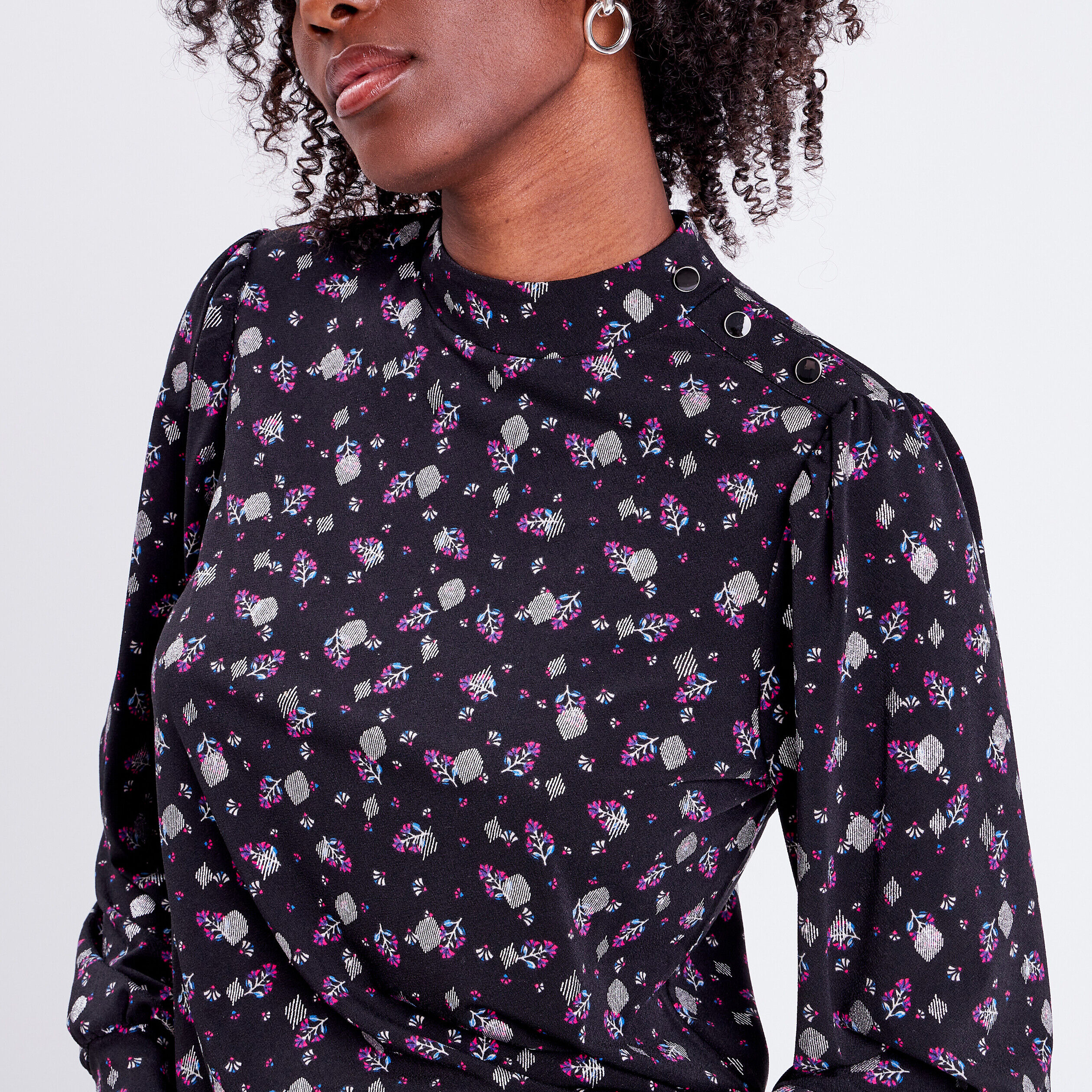 Blouse manches longues noir femme | Cache Cache
