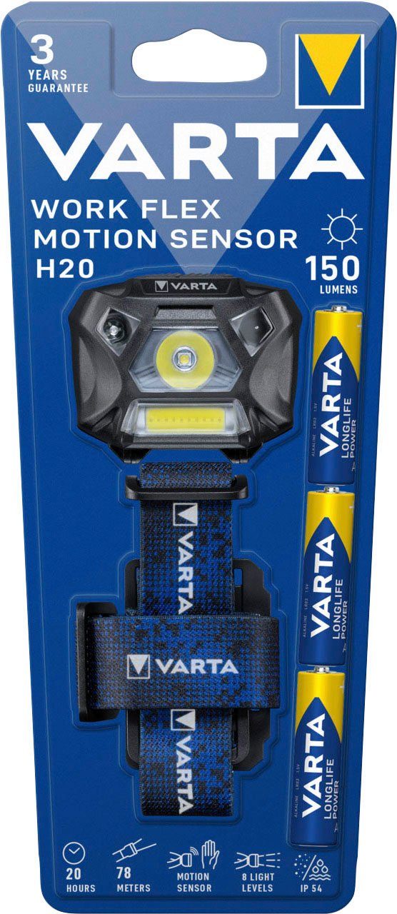 VARTA Stirnlampe Work Flex Motion Sensor H20