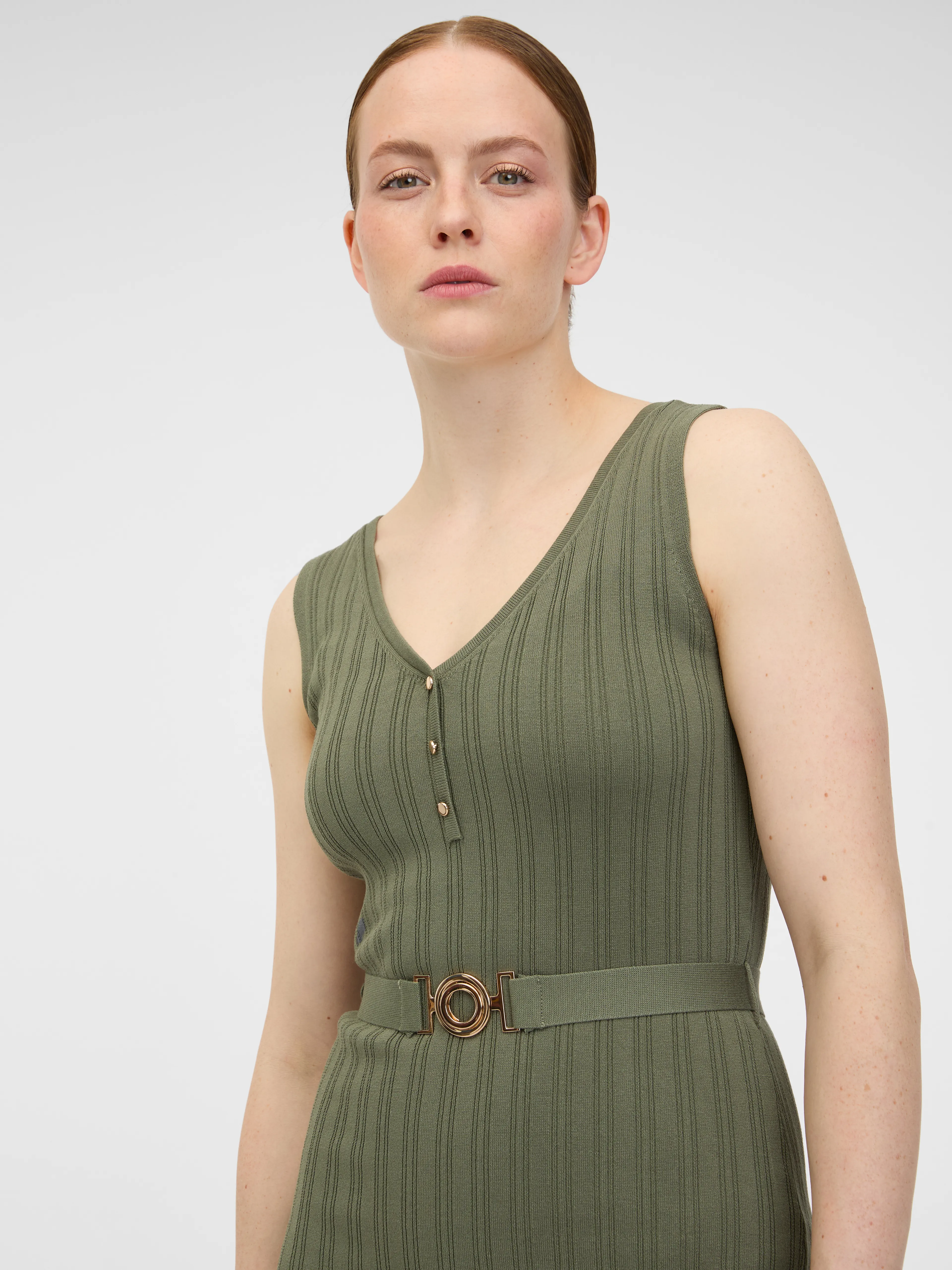 Khakifarbenes Damen-Pullover-Kleid ORSAY