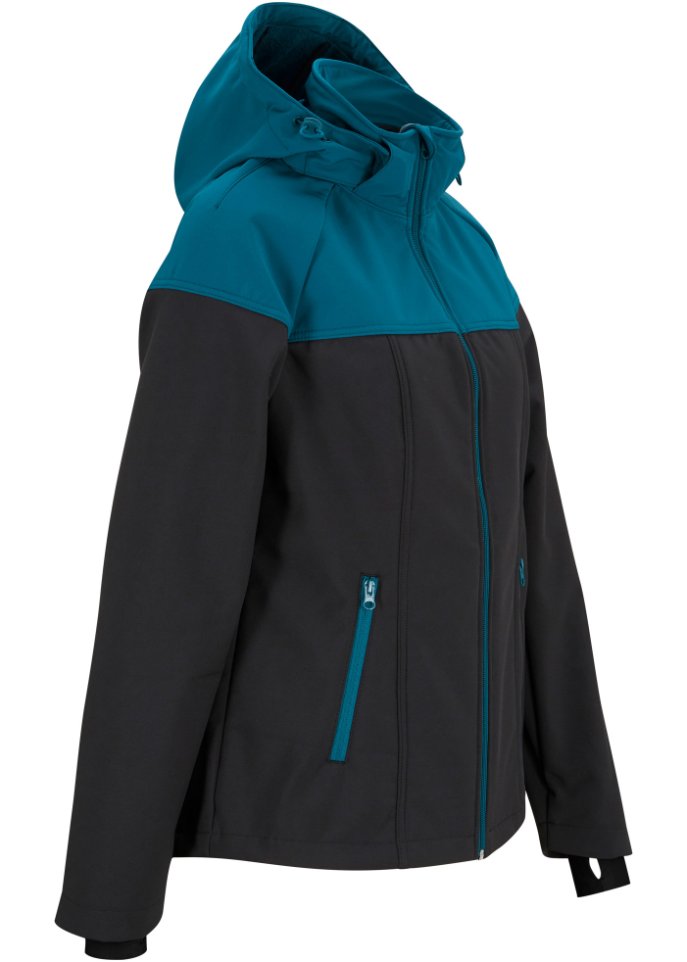 Softshelljacke mit abnehmbarer Kapuze