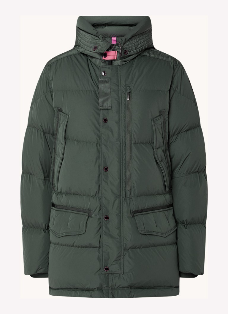 Parka Parajumpers Harraseeket com enchimento de plumas e capuz.