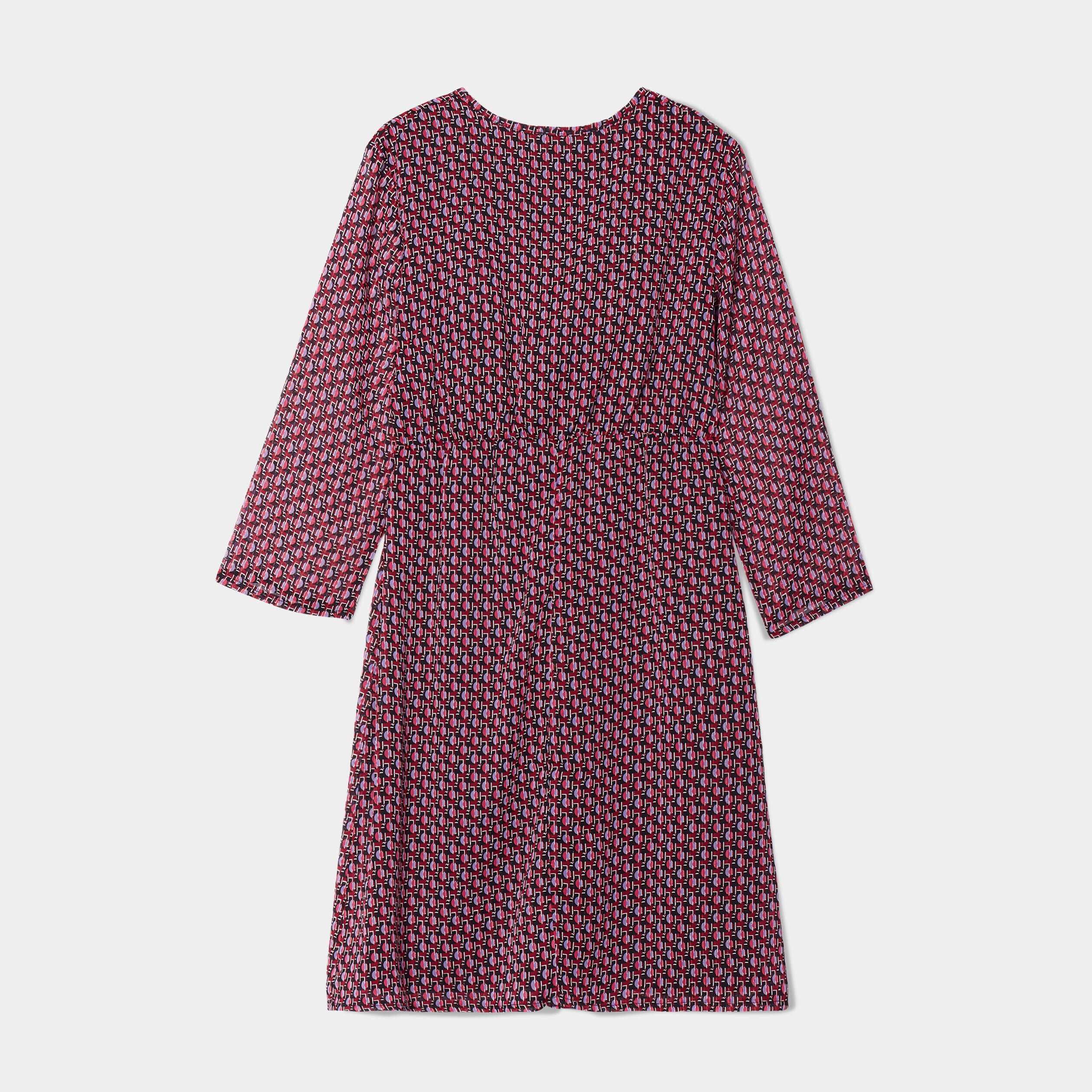 Robe évasée manches 3/4 prune femme | Cache Cache