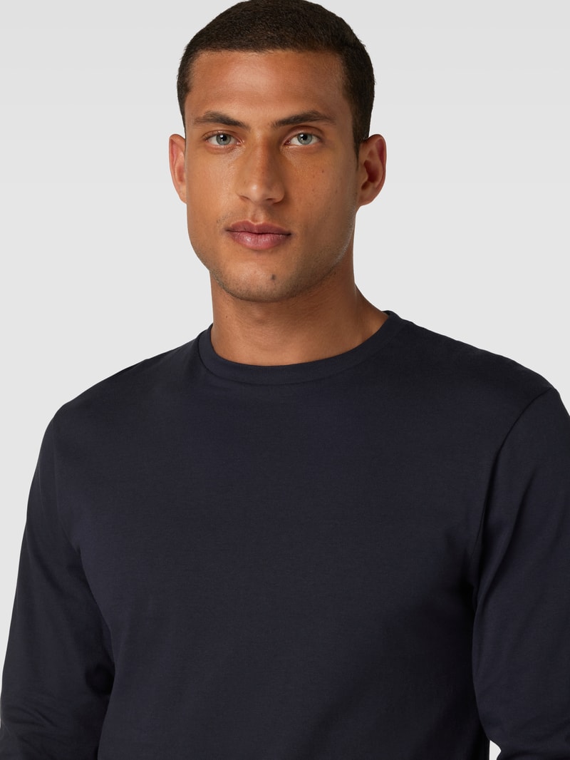 Longsleeve mit Rundhalsausschnitt in marineblau