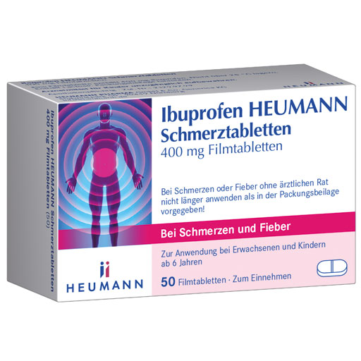IBUPROFEN Heumann Schmerztabletten 400 mg  50 St  Filmtabletten