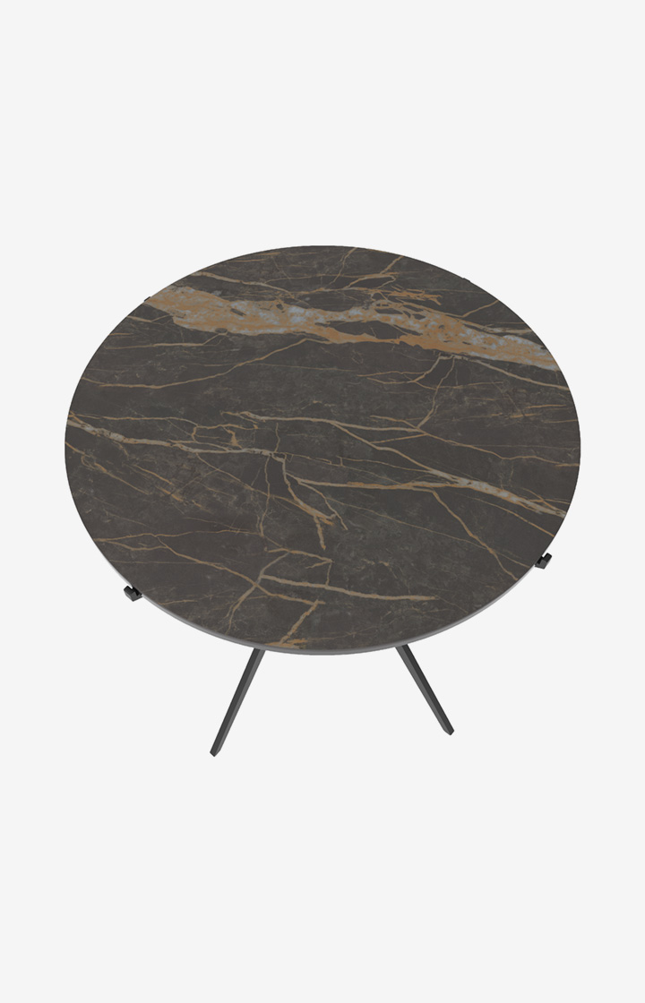 Beistelltisch JOOP! CURVES mit Marmorkeramikplatte, 45 x 47 cm in Schwarz
