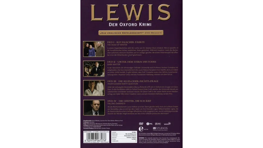 Lewis - Der Oxford Krimi - Staffel 4  [4 DVDs]