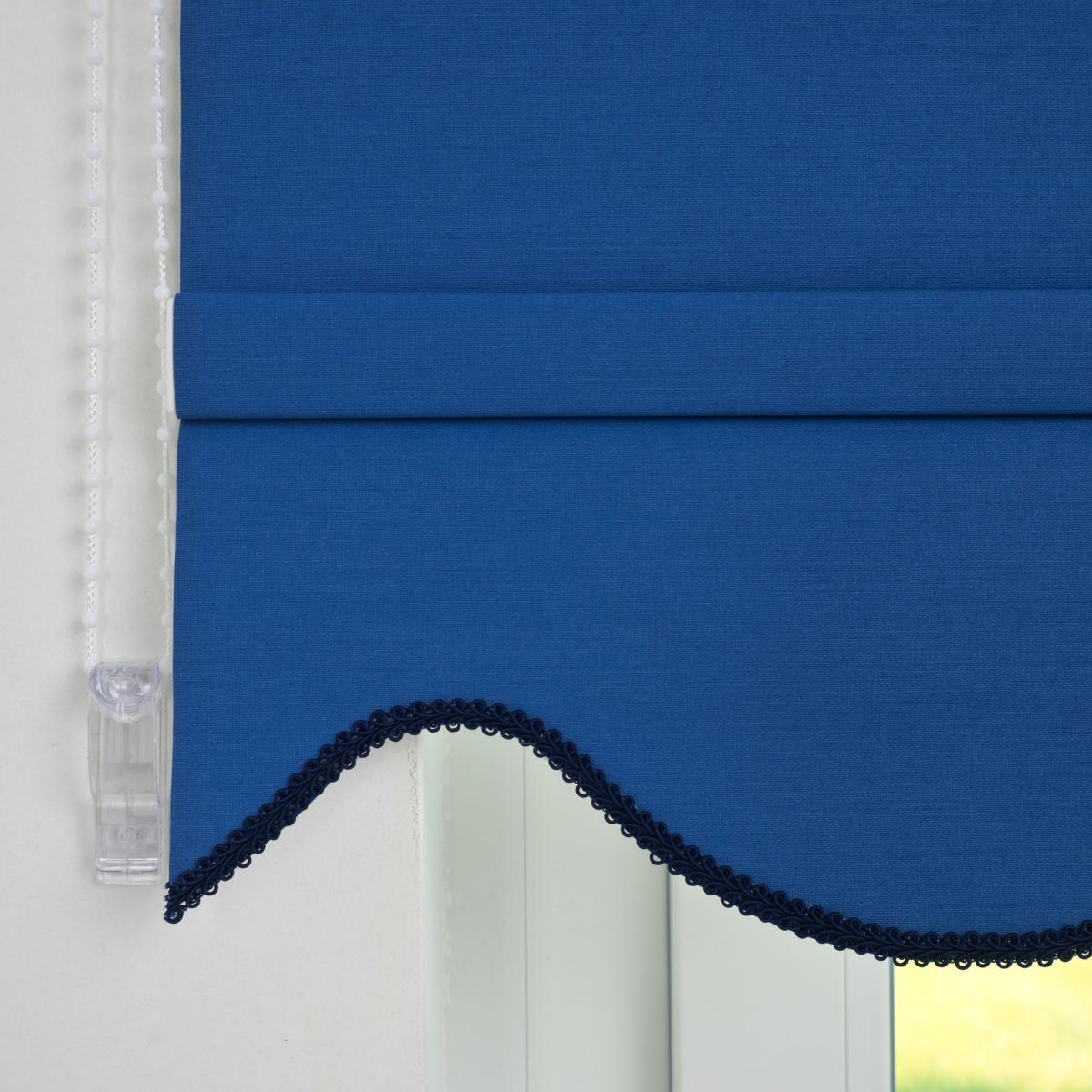 Bella Casa Seitenzugrollo Kettenzugrollo Volantrollo Rollo Klassik Verdunklung 152 x 180 cm blau für Fenster
