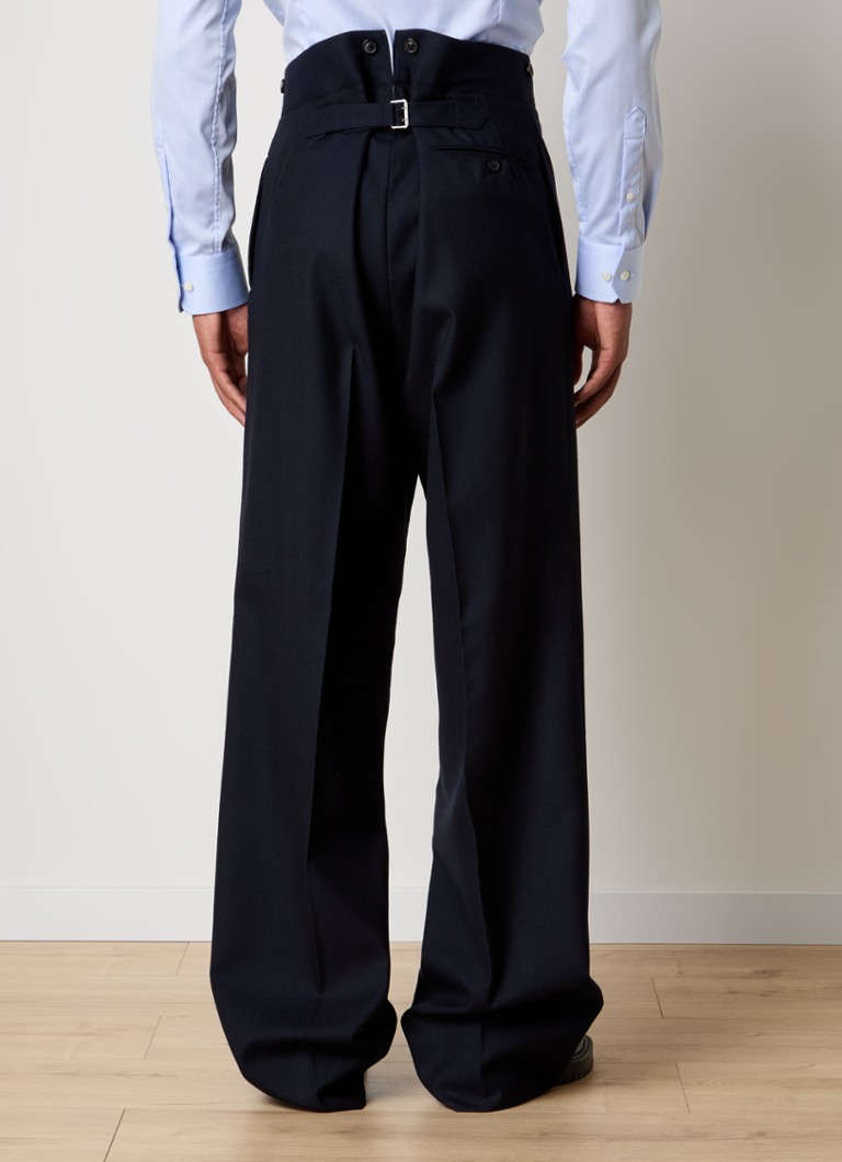 Pantaloni largi din lână Maison Margiela cu buzunare interioare