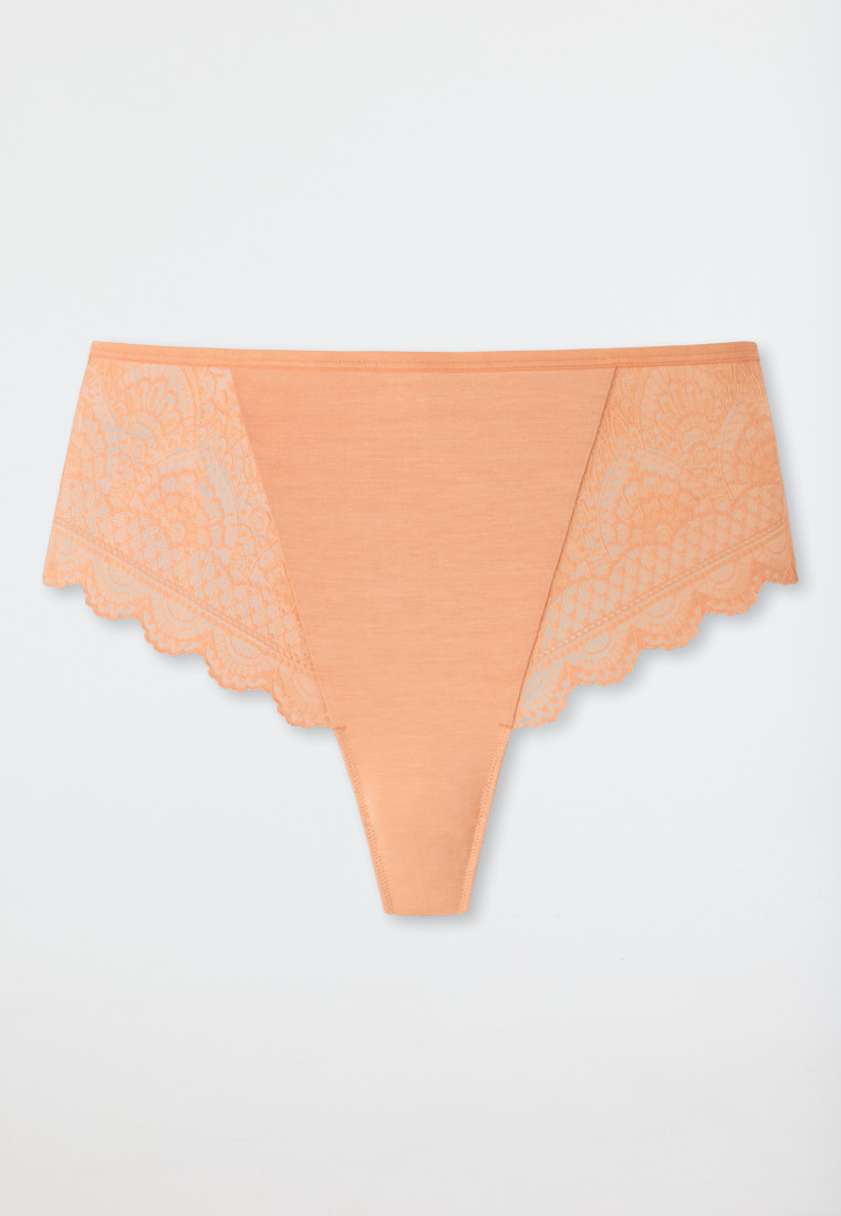 Highwaist Thong Spitze pfirsich - Feminine Lace