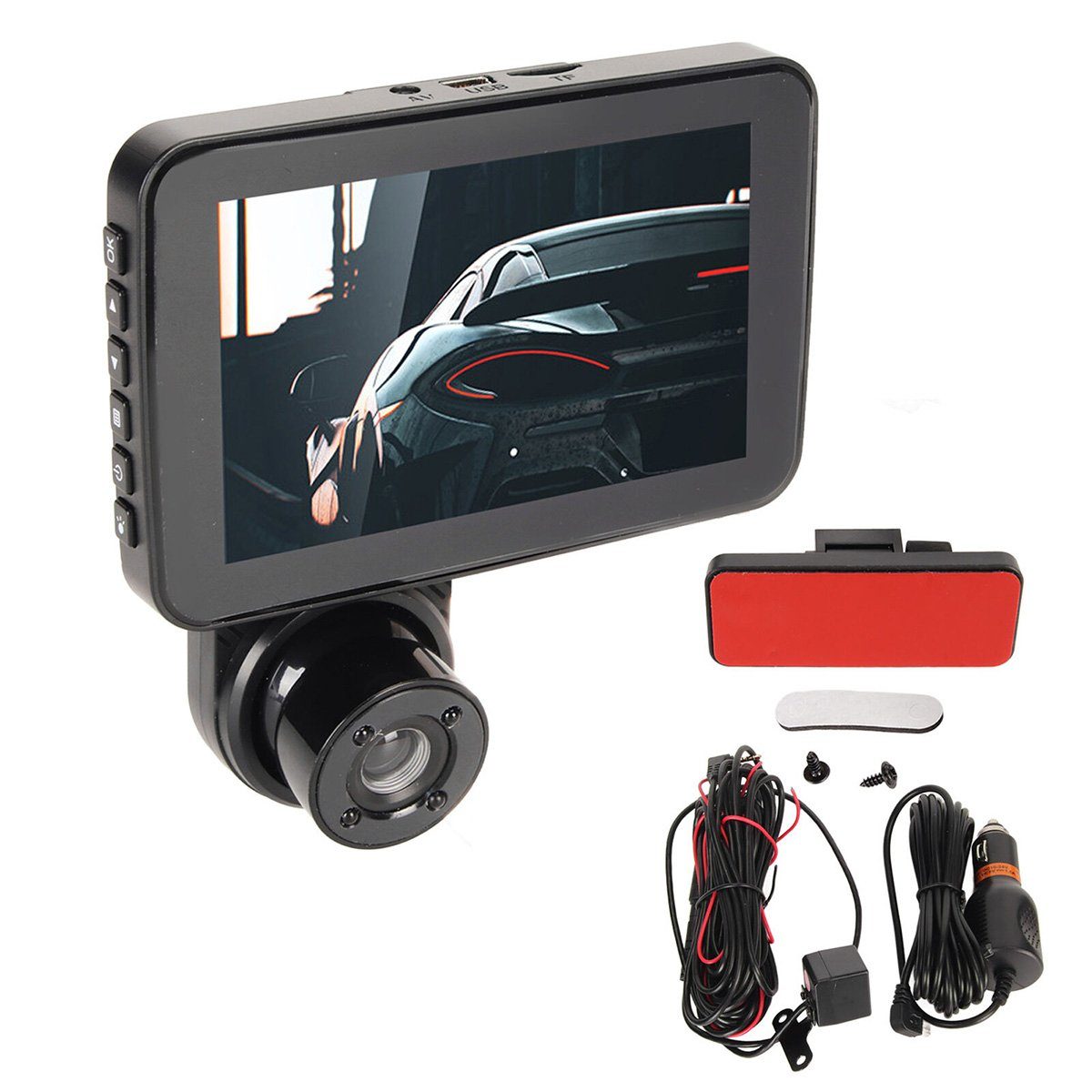 Yoyaxi Hochauflösende Autokamera mit WiFi-Konnektivität Dashcam (Doppelte Linsen, Weitwinkel, Nachtsicht für umfassende Abdeckung)