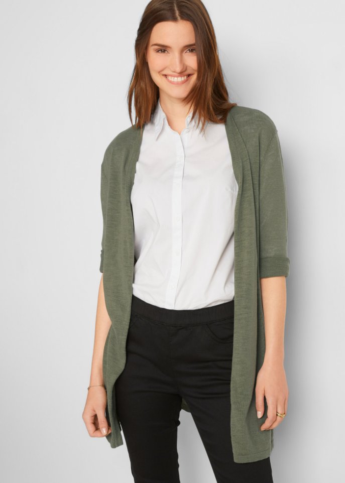 Longstrickjacke, offen
