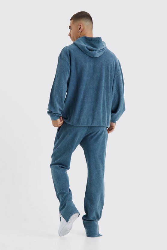 Oversize Cord-Trainingsanzug mit Kapuze