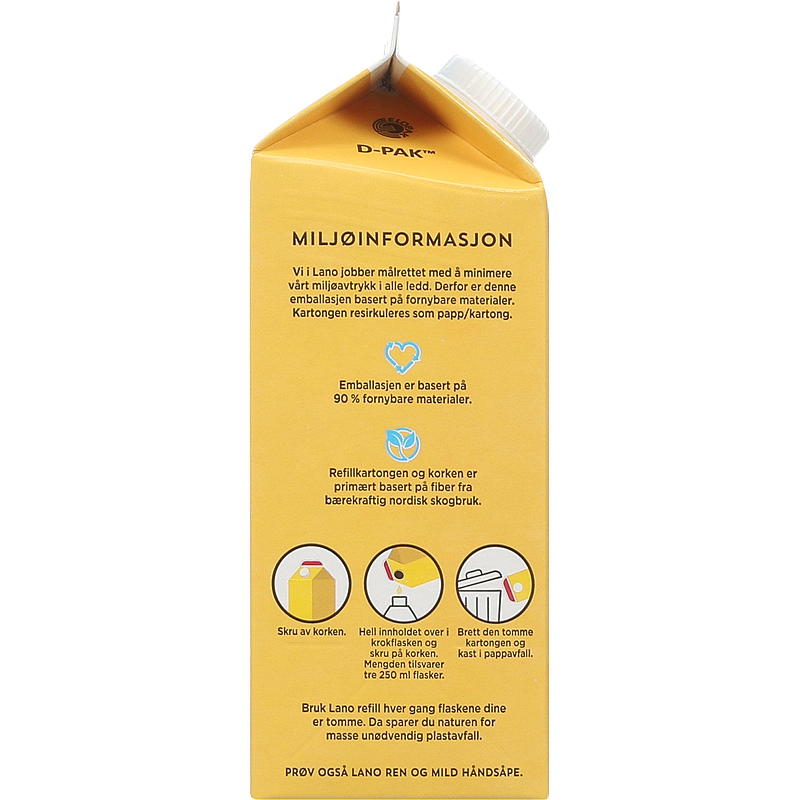 Lano Dusjsåpe 750 ml refill Lano