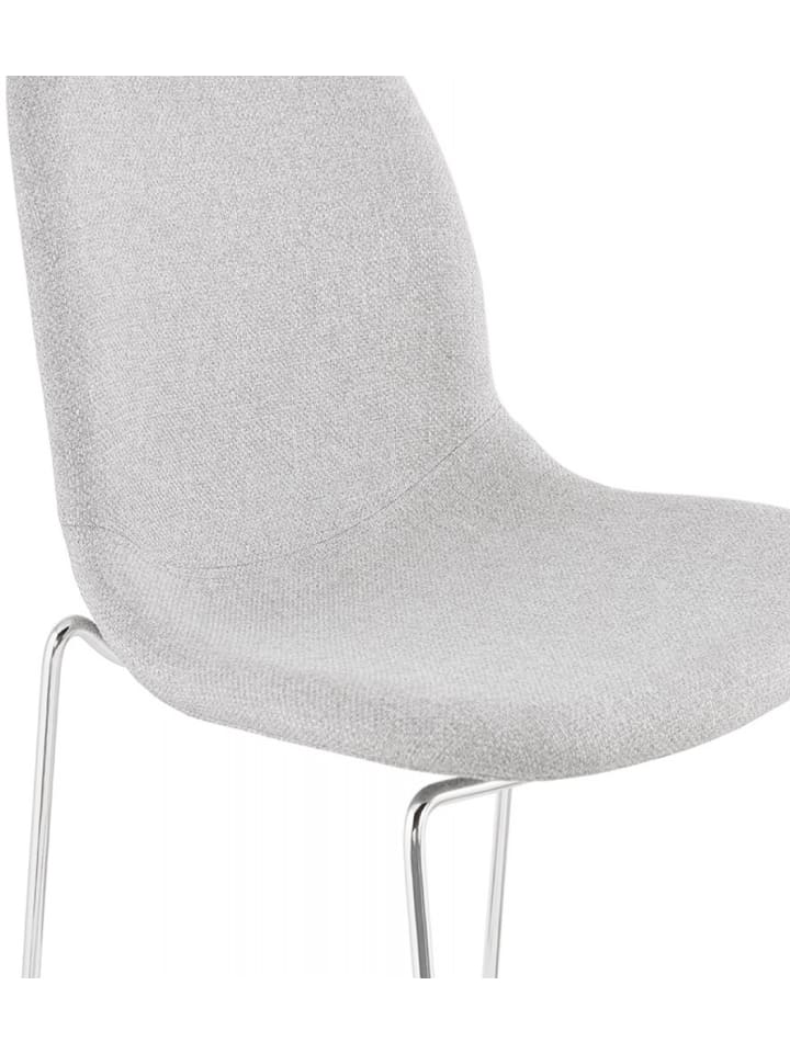 KADIMA DESIGN Barhocker aus Metall und Stoff | Sitzhocker mit Polsterung in Grau-Silber günstig kaufen onesize