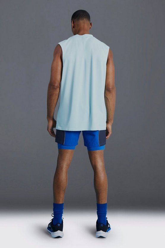 Man Active Muscle-Fit Colorblock Tanktop